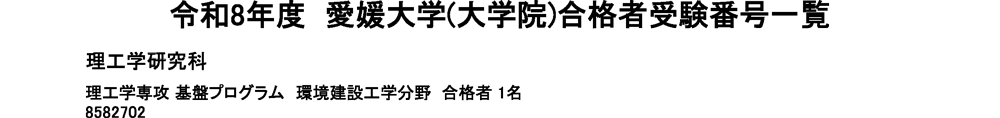 合格者番号