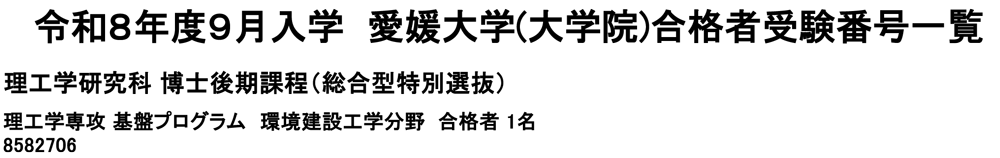 合格者番号